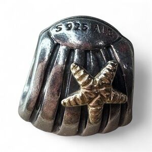 Pandora Starfish & Shell Charm | Sterling Silver 925 ALE Two-Tone